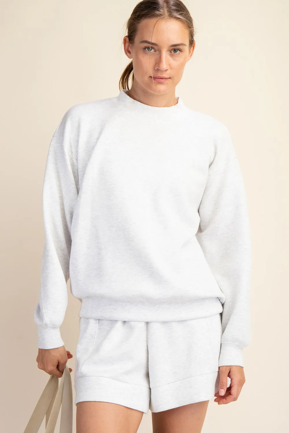 MODAL POLY SPAN SCUBA MOCK NECK PULLOVER