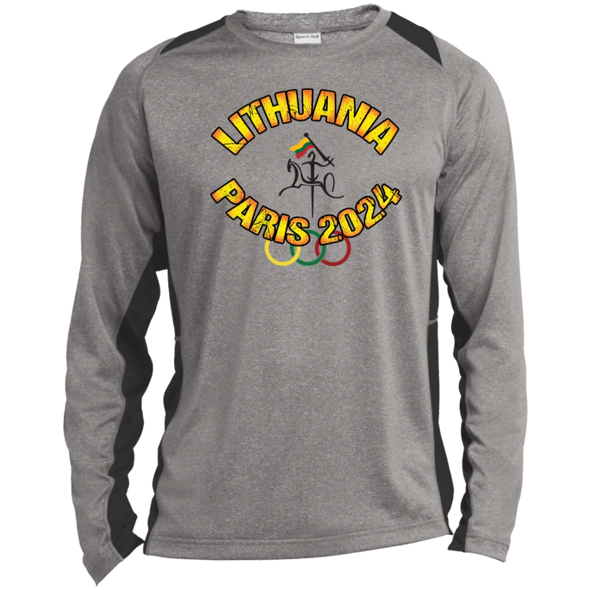 Team Lithuania 2024 Vytis - Men's Long Sleeve Colorblock Activewear Performance T